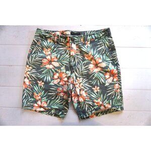 Aeropostale Shorts Mens Hawaiian Floral Print 100% Cotton - Size 34